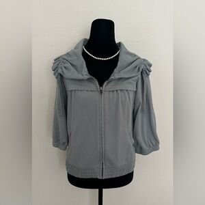 LOFT Slate Ruched Sleeve Jacket